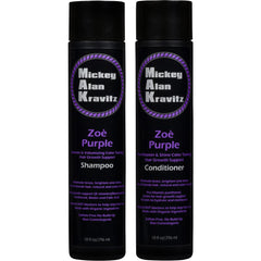 Mickey Alan Kravitz Zoe Purple shampoo bottle neutralizes brassiness and supports blonde hair vitality