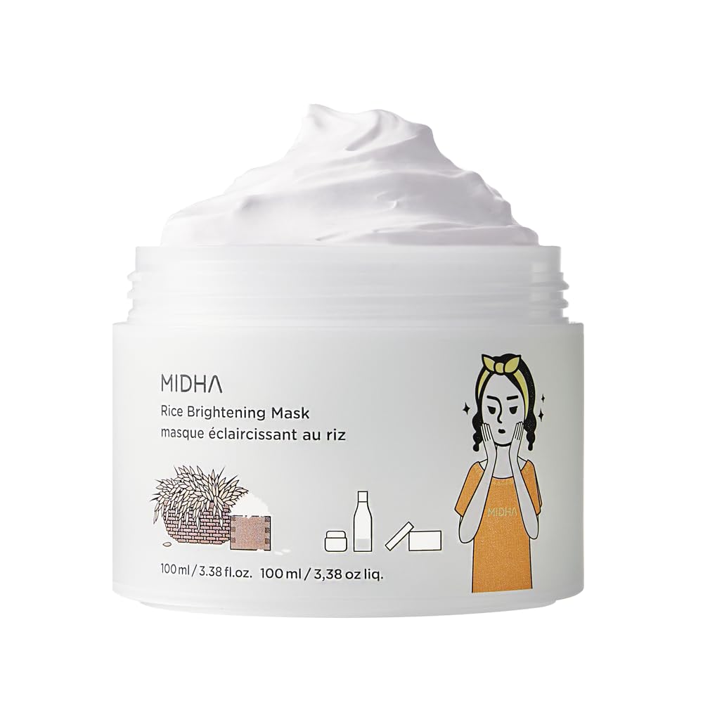 Midha Rice Mask bottle front, premium packaging for daily use.