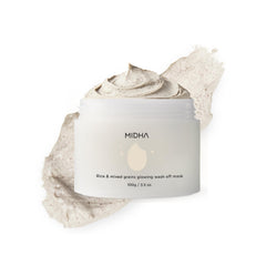 MIDHA Rice and Mixed Grains Glow Wash-off Mask packshot showing premium skincare ritual