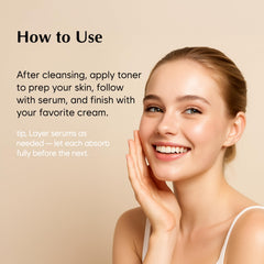 Fine texture and even tone after MIDHA serum application on clean skin.