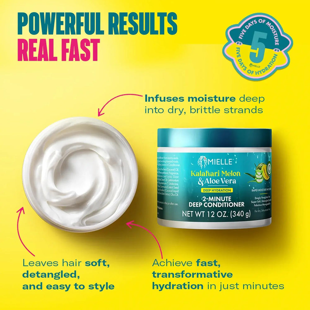 Applying deep conditioner through hair to detangle textured curls.