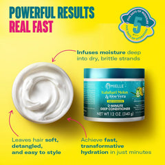 Applying deep conditioner through hair to detangle textured curls.