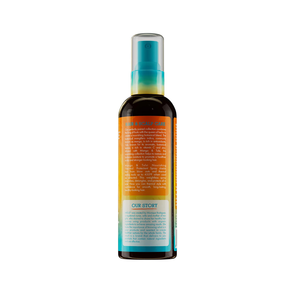 Mielle Organics Nourishing Thermal Heat Protectant Spray ready for detangling before styling.
