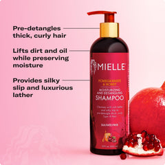 Mielle Organics Pomegranate Honey Shampoo lather close-up demonstrates rich cleansing foam