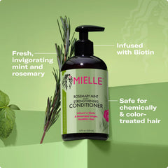 Textured hair benefits from Rosemary Mint conditioning by Mielle Organics.