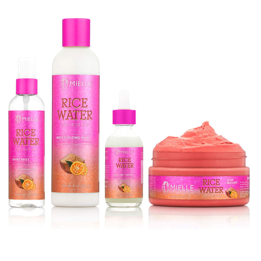 Mielle Rice Water Milk bottle pour for lightweight hydration of dry hair