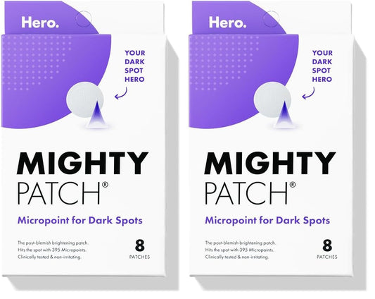 Mighty Patch Hero Cosmetics micropoint dark spot patch targets discoloration for clearer-looking skin.