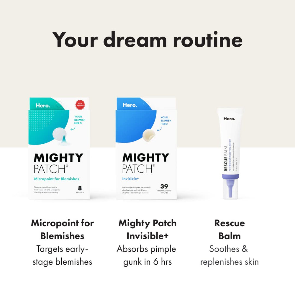 Mighty Patch Invisible+ discreet patch on the face during meetings or events.