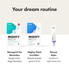 Mighty Patch Invisible+ discreet patch on the face during meetings or events.