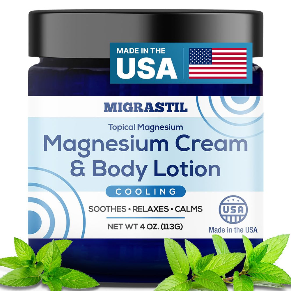 MIGRASTIL cooling magnesium cream bottle for soothing relief and calm muscles