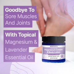 MigraStil Lavender Magnesium Cream pour shot showing quick absorption and mess-free use
