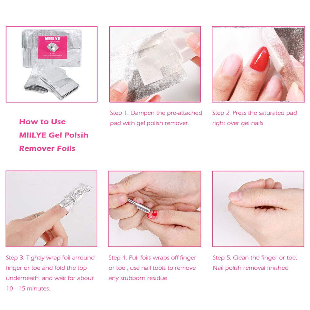 MIILYE professional-grade remover wraps for clean nail removals