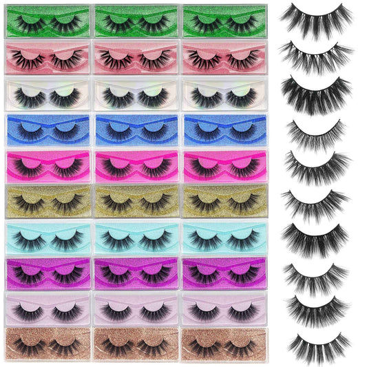 Mikiwi 30-pack faux mink lashes for natural daily wear and professional use