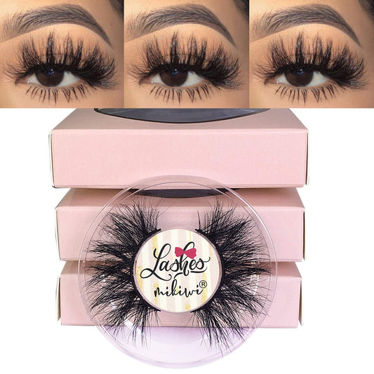 Mikiwi D390-3 3D mink lashes full strip for dramatic, comfortable daily wear