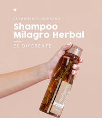 Milagros Shampoo Herbal texture, showing rich lather for a refreshing wash