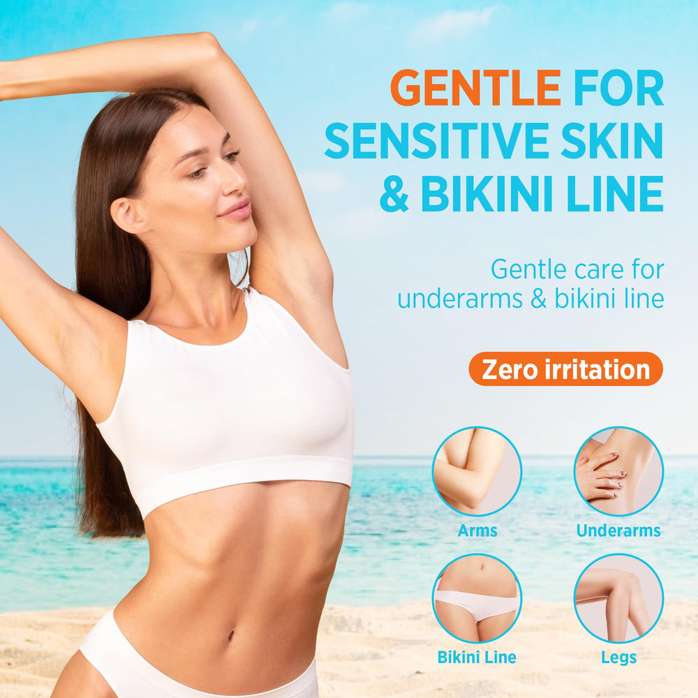 Milakos hair removal cream application closeup showing smooth removal without irritation.