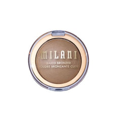 Milani Baked Bronzer application on cheek shows contour