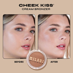 Milani Cheek Kiss Hey Honey swirl detail highlights blended shade and blur.