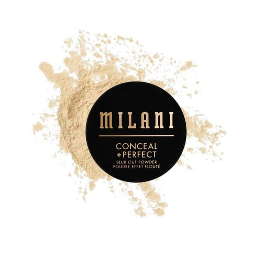 Milani Conceal + Perfect Blur Out Powder Banana netting dust application for a soft, diffused finish
