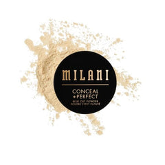 Milani Conceal + Perfect Blur Out Powder Banana netting dust application for a soft, diffused finish
