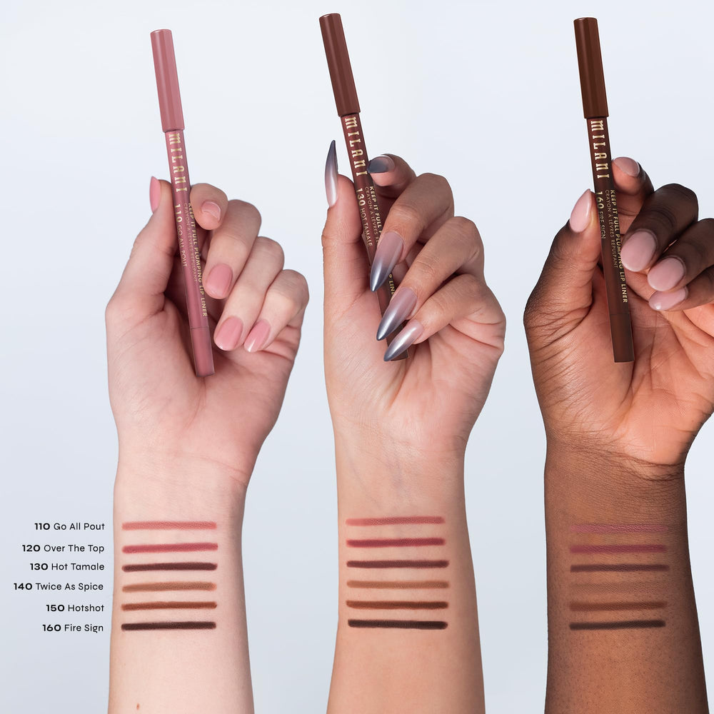 Milani Keep It Full Lip Liner lip outline showing defined shape.