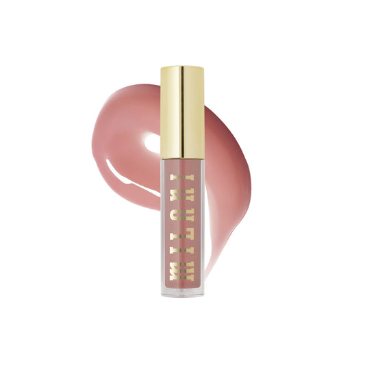 Milani Keep It Full soft rose lip gloss bottle close-up showing sheer finish.
