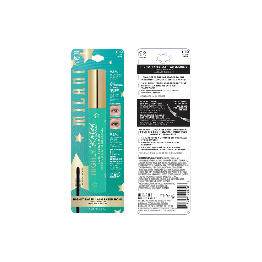 Milani tubing mascara is vegan and cruelty-free, PETA-certified.