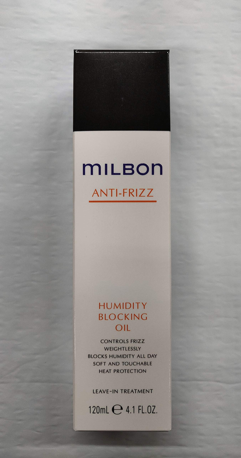 Milbon Anti-Frizz Humidity Blocking Oil bottle smooths hair and resists humidity
