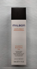 Milbon Anti-Frizz Humidity Blocking Oil bottle smooths hair and resists humidity