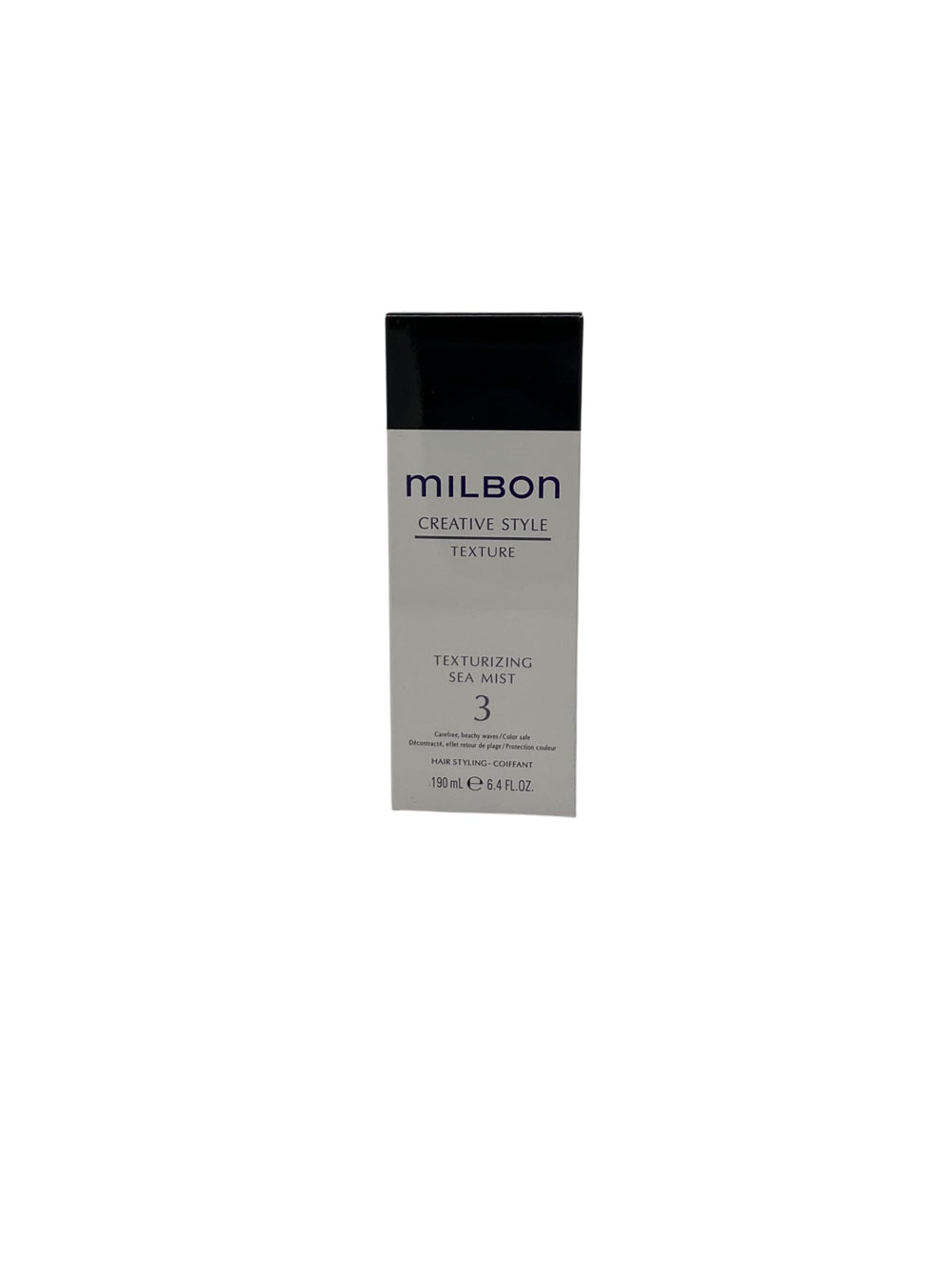 Milbon Creative Style Sea Mist No.3 bottle adds lightweight texture for natural beachy waves.