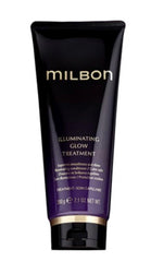 Milbon Gold Illuminating Glow Treatment bottle for radiant shine and smooth hair.