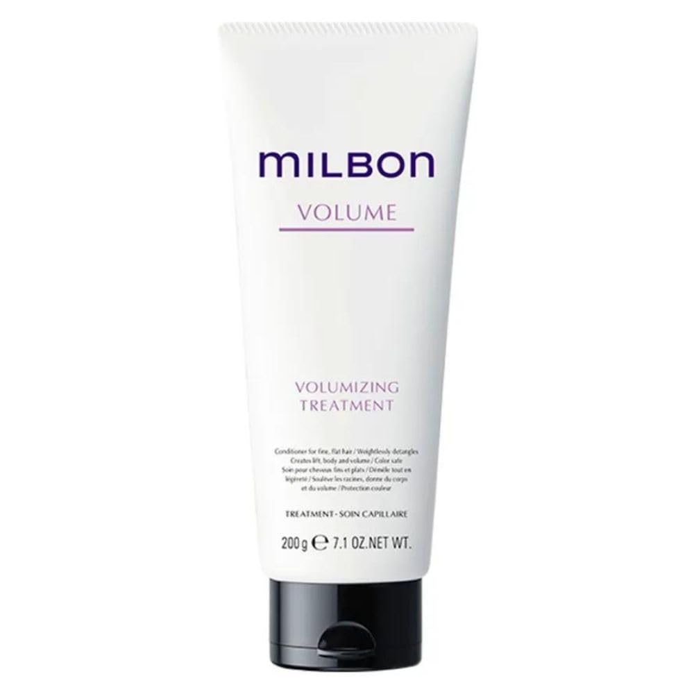 Milbon Volumizing Treatment Conditioner bottle for easy application and added lift.