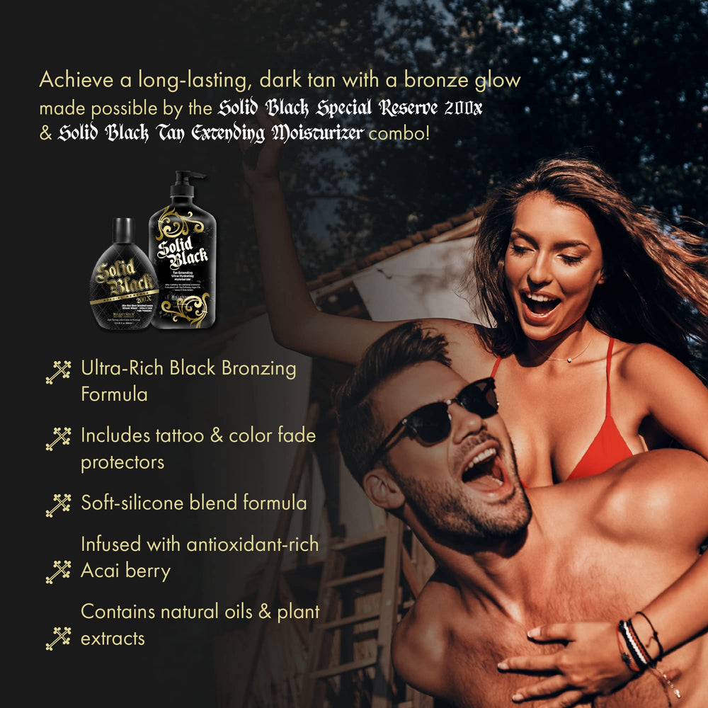 Millennium Tanning Solid Black 200x argan oil hydration for soft skin