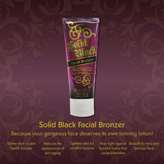Millennium Tanning Solid Black Facial Bronzer tube packaging ready for daily use