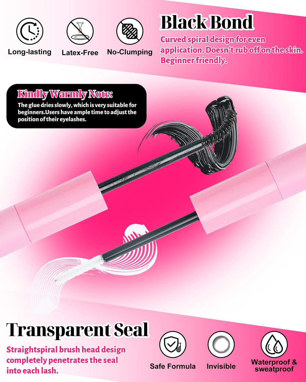 MilyBest lash and eyebrow brushes help tidy lashes during styling.