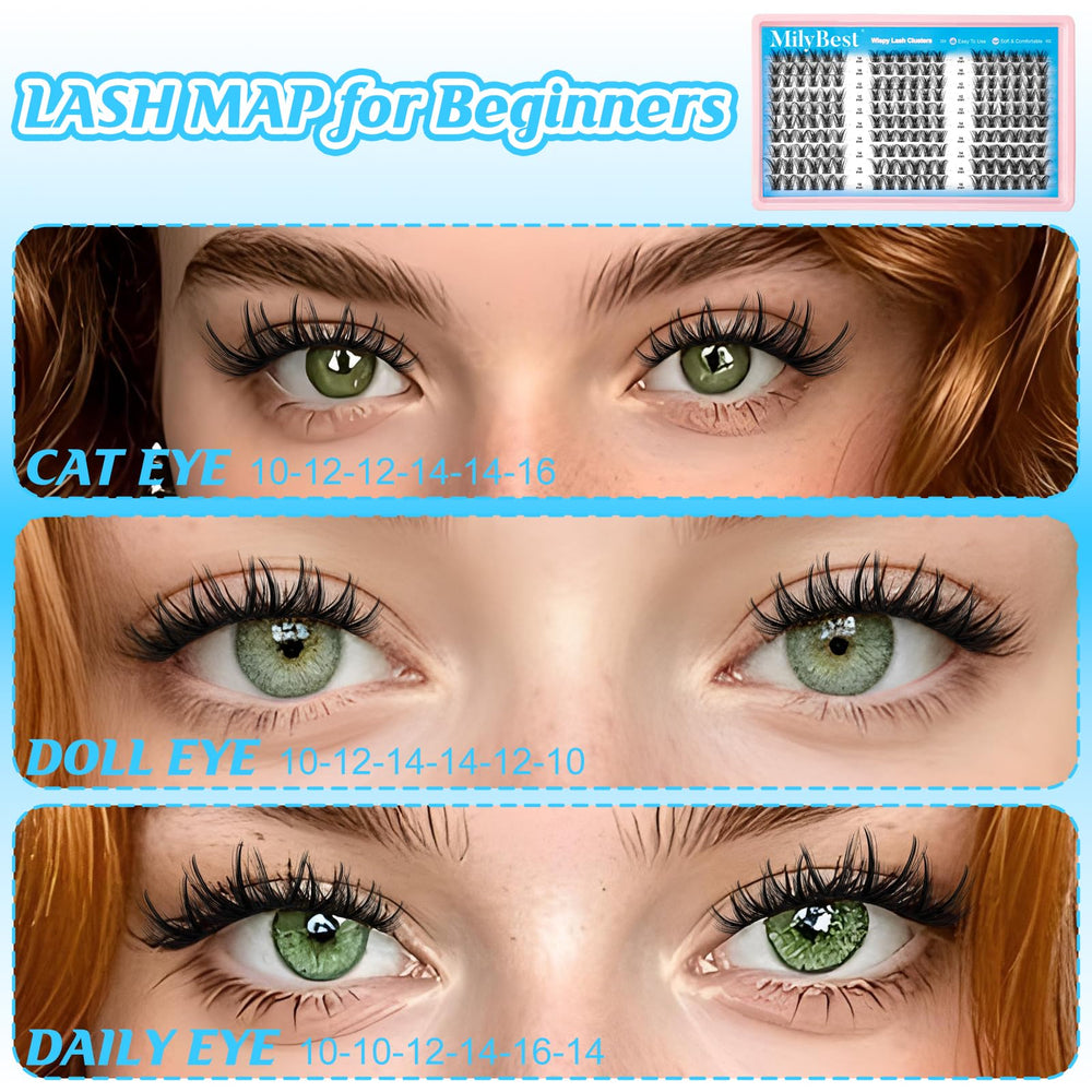 MilyBest premium spiky cluster lashes for fuller, natural style