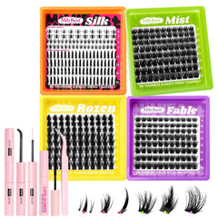 MilyBest silk cluster lashes kit for natural to dramatic looks and easy at-home use.