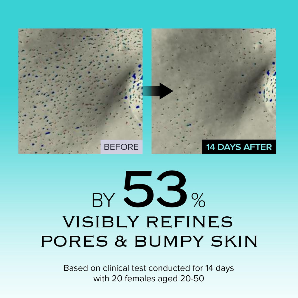 mimmua Ice Sorbet pore tightening effect close-up.