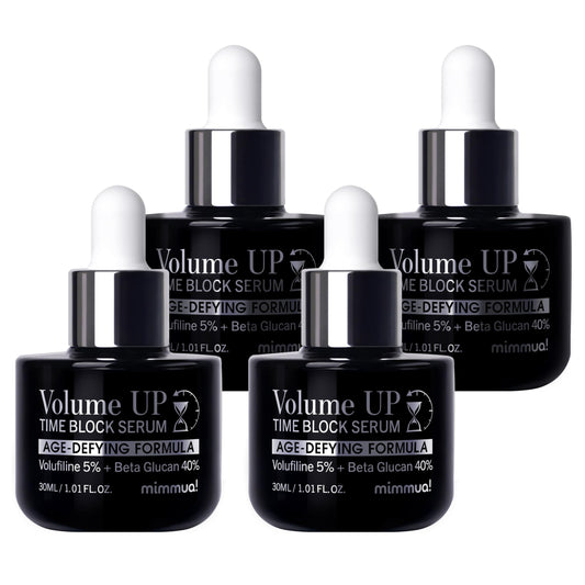 Mimmua Volume Up Time Block Serum bottle closeup for smoother skin