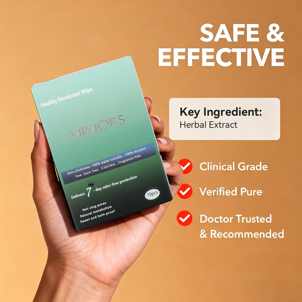 MIMORS Deodorant Wipes leaving clothes free of residue
