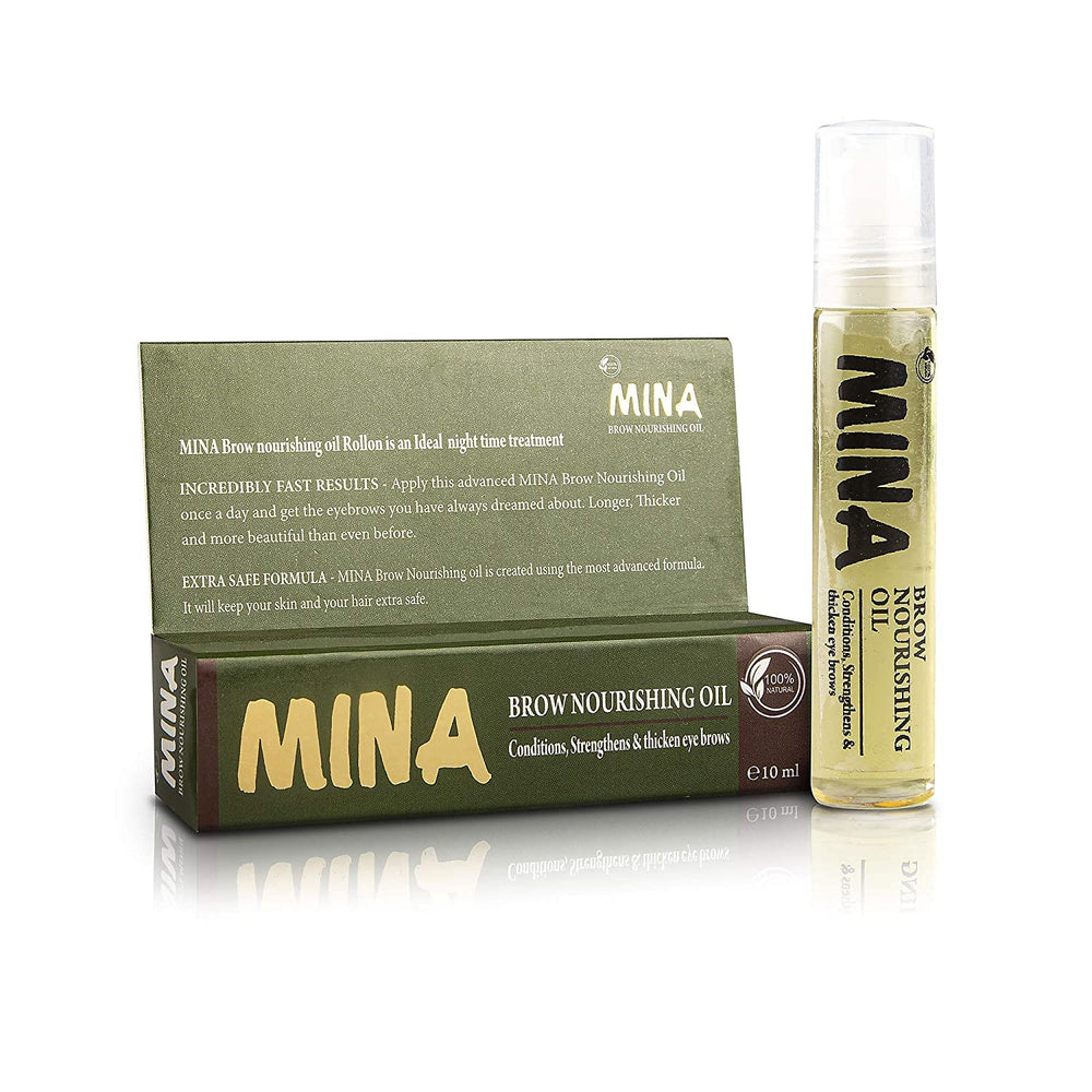 MINA ibrow Henna color swatches displaying medium brown shade for brows.