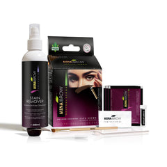 MinaiBrow packaging shows the tint kit for at-home brow tinting with natural candidates