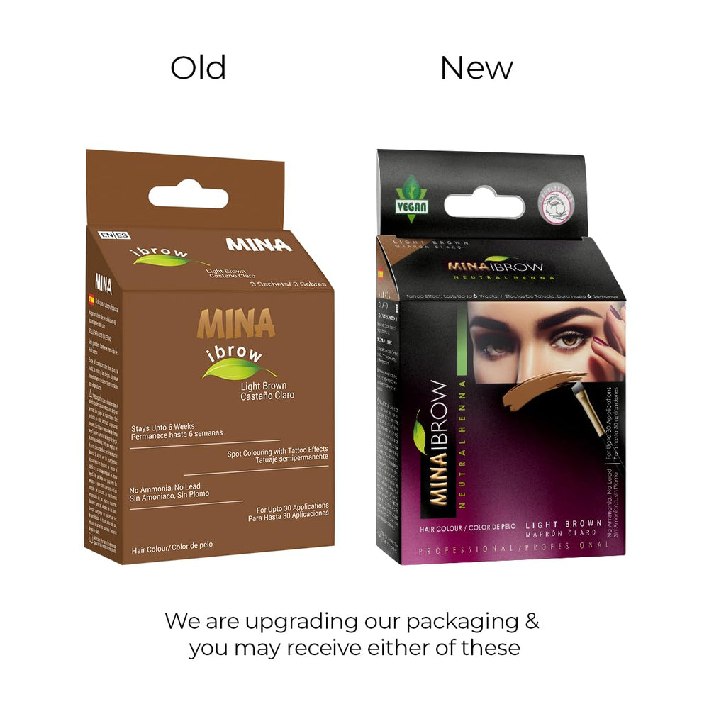 MinaiBrow Tint Kit light brown color palette delivering natural brow shading