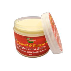 Mine Botanicals coconut papaya whipped butter tub on shelf, promising daily nourishment.