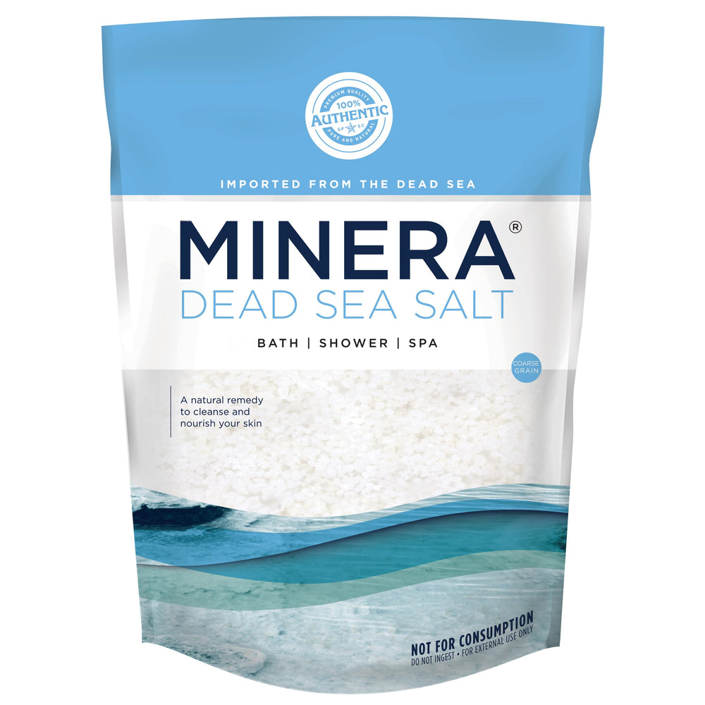 Minera Dead Sea Salt coarse bath salt in bag for spa-quality soaks