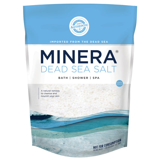 Minera Dead Sea Salt coarse bath salt in bag for spa-quality soaks
