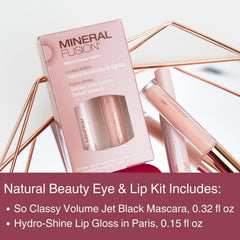 Mineral Fusion Hydro-Shine Lip Gloss Paris Pale Pink for hydrating shine.