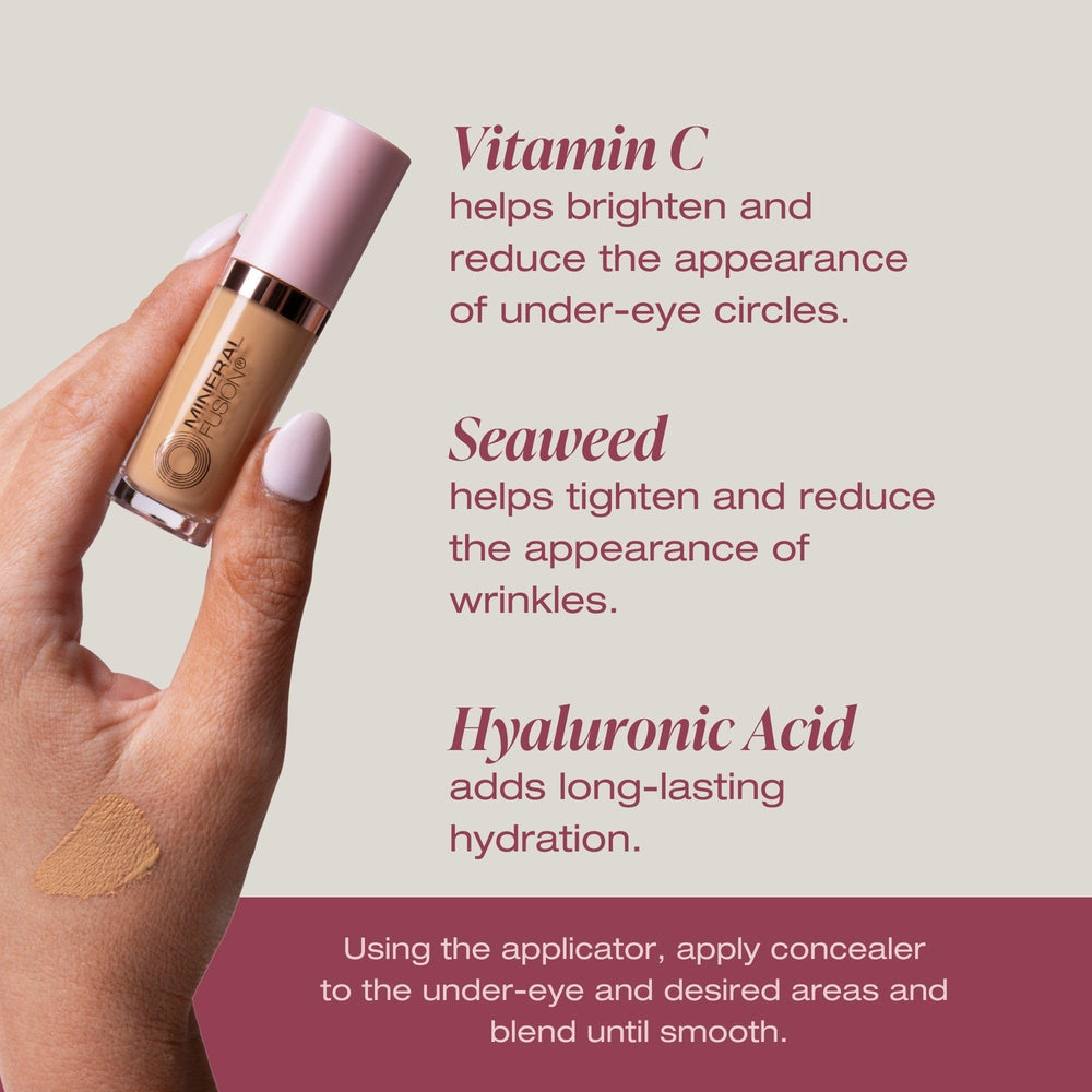 Blended finish on skin with even tone and minimal shine.