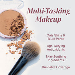 Open Mineral Fusion Warm 5 compact showing shade that matches tan tones.