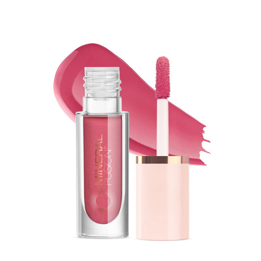 The Mineral Fusion Rose Lip Cheek Stain packaging offers on-the-go color.